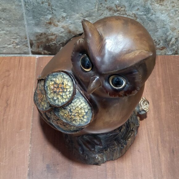 Large Ceramic Owl Figurine Home Decor 12 Inches - Picture 4 of 13